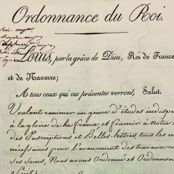 Ordonnance de la création de l'Ecole