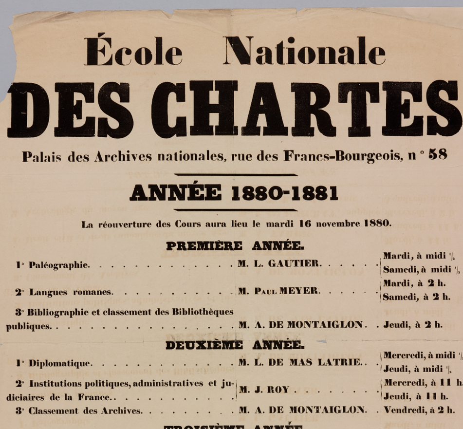 Programme de cours 1918-1919